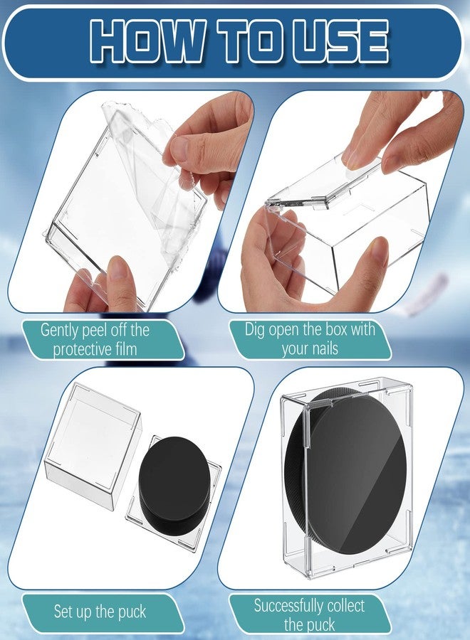 Marsui 48 Pcs Hockey Puck Display Case Cube Acrylic Square Hockey Puck Holder Snap Design Plastic Holder for Displaying, Clear, 3.13 x 3.13 x 1.3 Inches - Image 4